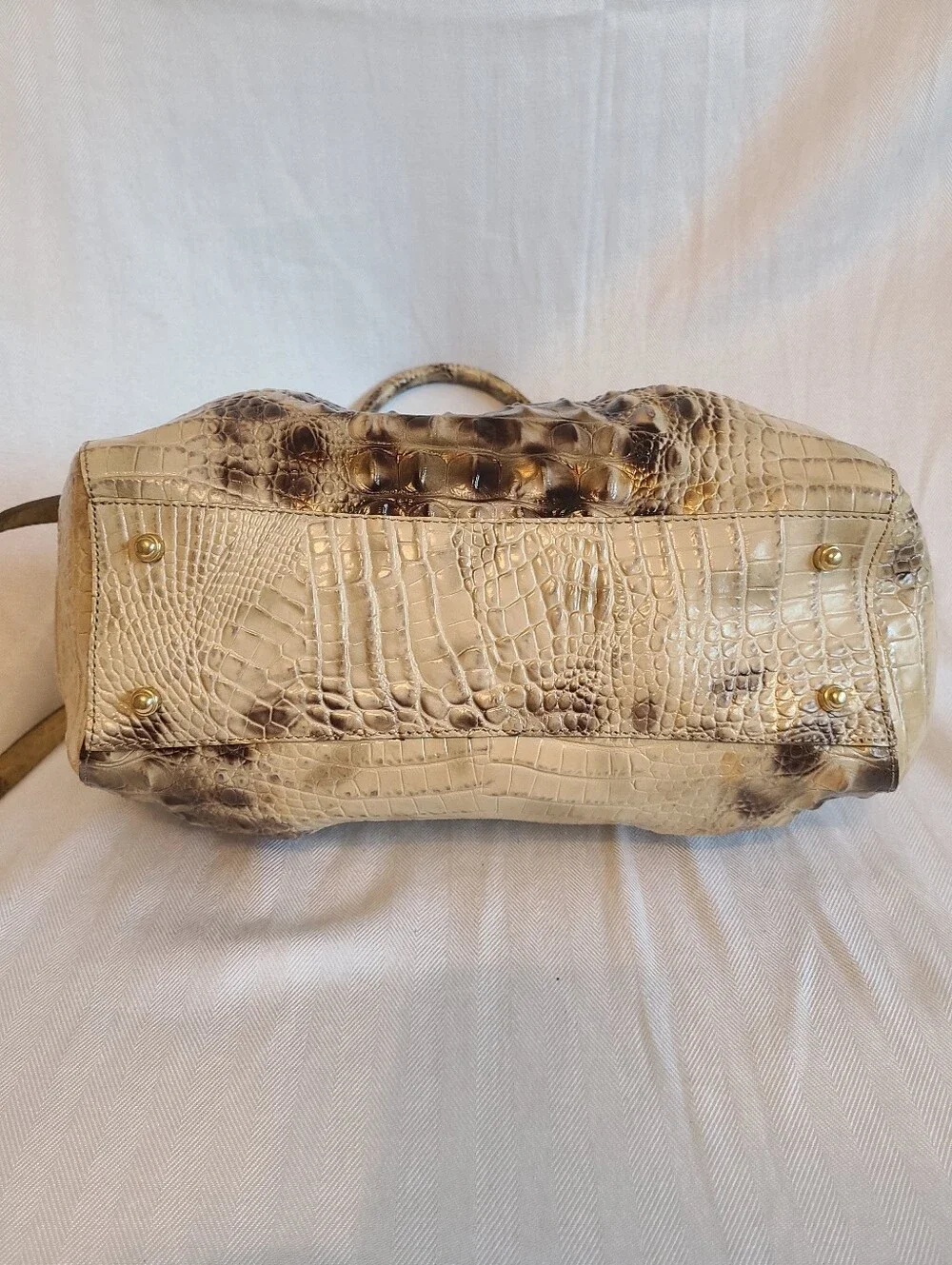 Brahmin Faye Croc-Embossed Leather Satchel Handbag